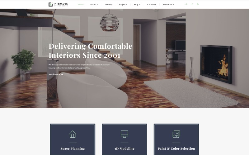 Intercube-室内设计即用型现代HTML5网站模板