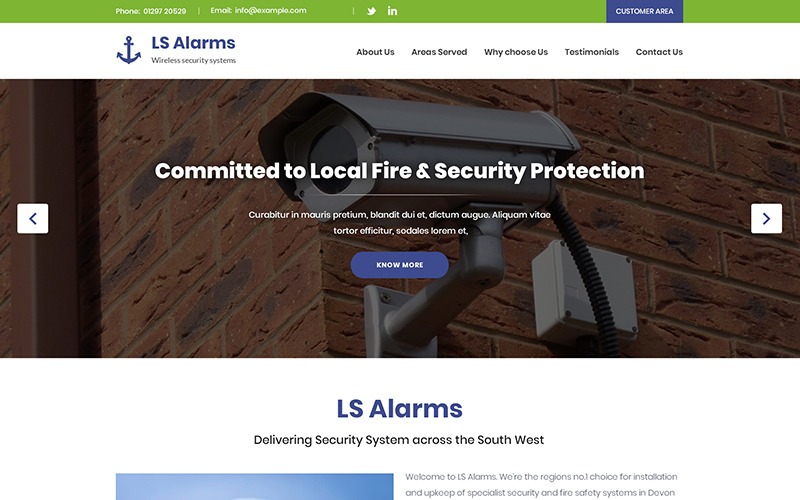 Download PSD шаблон "LS Alarms PSD Template" / LS Alarms PSD Template - Адаптивный PSD шаблон на тему графика bootstrap psd alarms security cctv-camera cctv-dealer