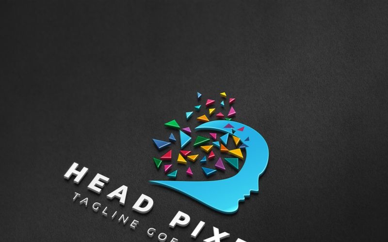 Download Шаблон логотипа "Mind Pixel Logo Template" / Mind Pixel Logo Template - Шаблон логотипа на тему графика abstract app blue colorful creative digital face head human digital idea mind high tech hitech pixel internet modern pixel man
