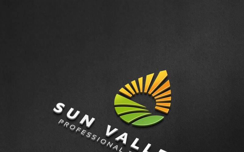 Шаблон логотипа солнечной долины