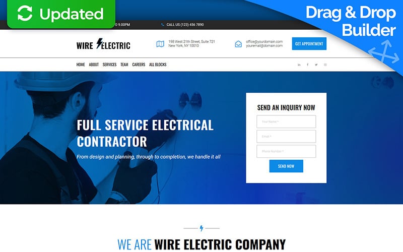 Wire Electric Landing Page Template
