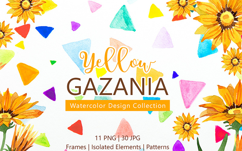 Aquarelle de Gazania jaune Png - Illustration