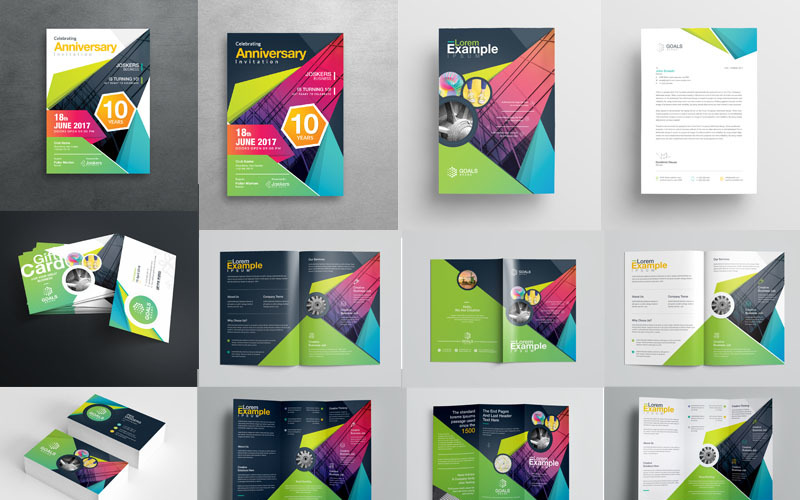 Download Фирменный стиль "Anniversary Print Pack - Corporate Identity Template" / Anniversary Print Pack - Corporate Identity Template - Фирменный стиль на тему графика agency annual report bi-fold brochure bifold branding bundle business company corporate creative green grey landscape marketing modern multipurpose portfolio print
