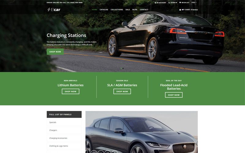 Elcar - Części zamienne do samochodów elektrycznych Czysty motyw Shopify
