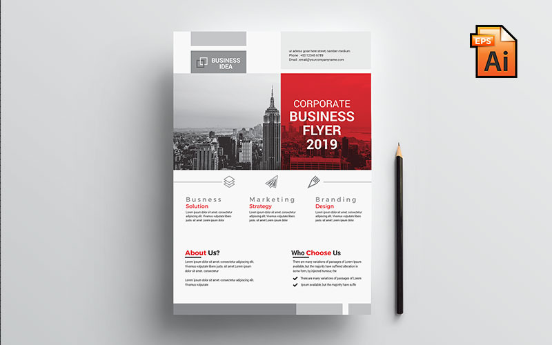 Exemple de flyers commerciaux - Modèle d'identité d'entreprise