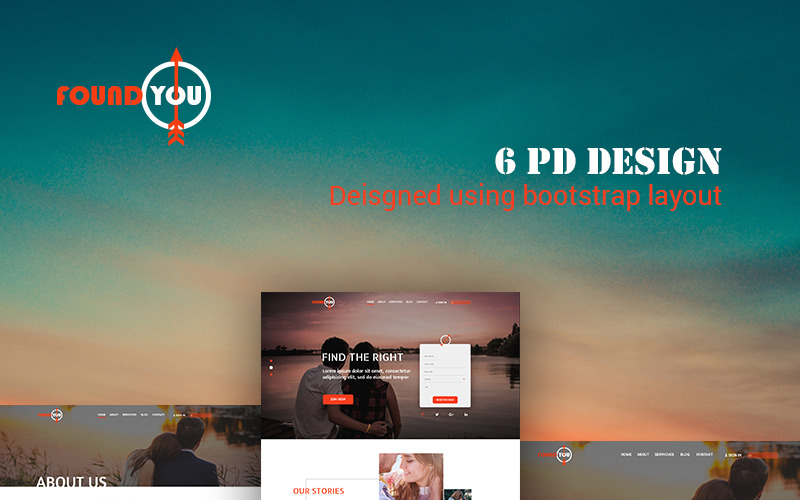 Download PSD шаблон "foundYou - Multipurpose Dating PSD Template" / foundYou - Multipurpose Dating PSD Template - PSD шаблон на тему графика dating agency love lover life partners couple sweetheart engagement ring wedding honey moon marriage luxury classy theme template psd photoshop