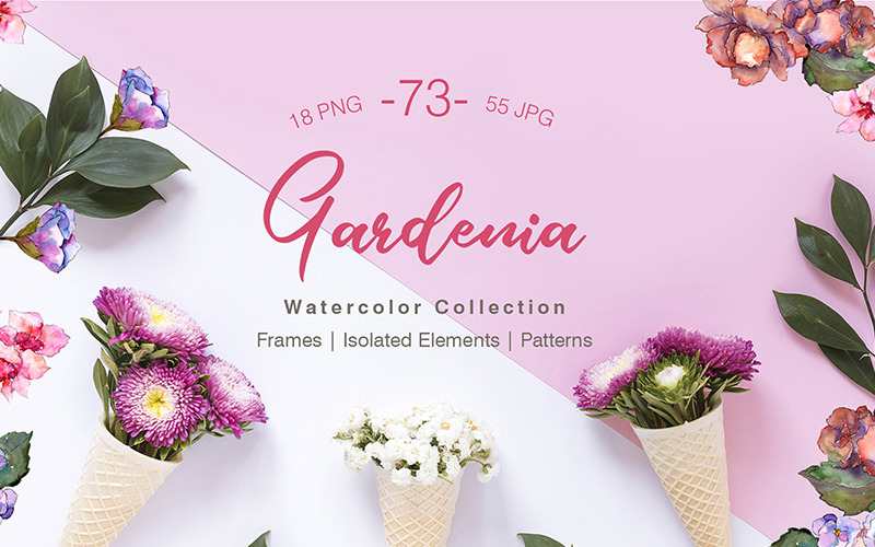 Gardenia Watercolor png - Ilustração