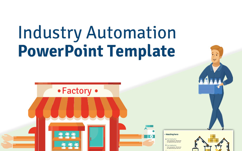 Modelo de PowerPoint de automação industrial