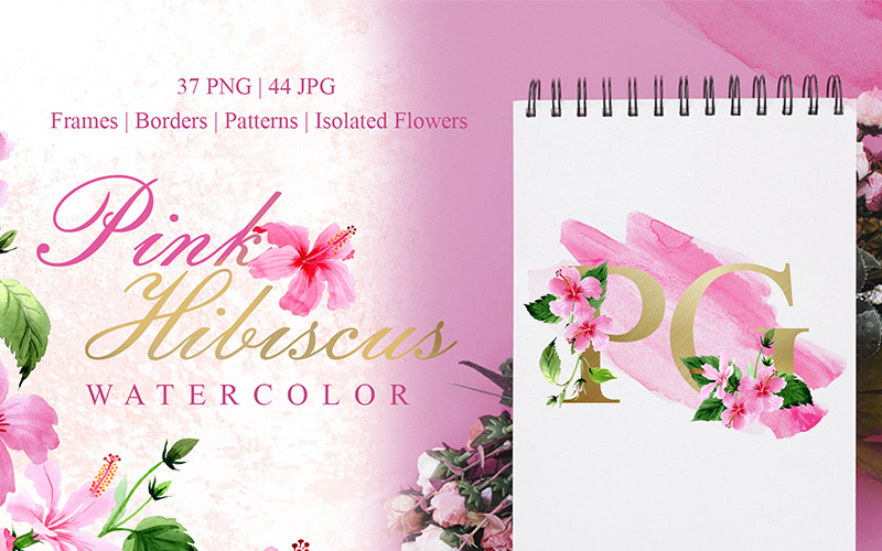 Roze Hibiscus aquarel Png - illustratie