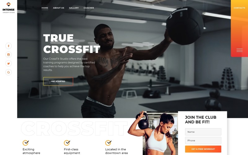 crossfit studio one page creative html5 шаблон целевой страницы