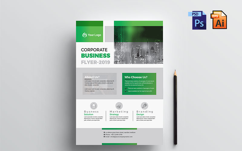 Download Фирменный стиль "Professional Flyers EPS & PSD - Corporate Identity Template" / Professional Flyers EPS & PSD - Corporate Identity Template - Фирменный стиль на тему графика flyer corporate artistic blue building computer graph graphic green hi-quality id kit internet logo modern multimedia official photo play prin