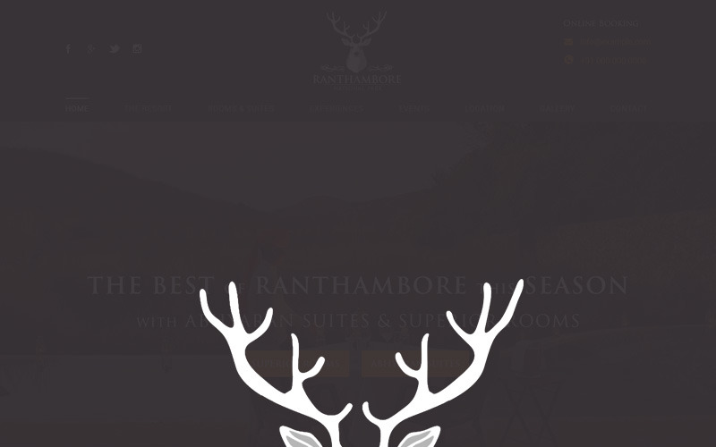Download PSD шаблон "Ranthambore National Park PSD Template" / Ranthambore National Park PSD Template - Адаптивный PSD шаблон на тему графика ranthambore hotel travel booking resort national-park safari bootstrap responsive rooms