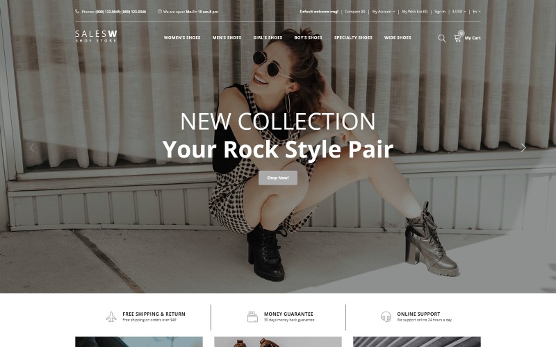 SalesW - Shoes Responsive Practival OpenCart-sjabloon