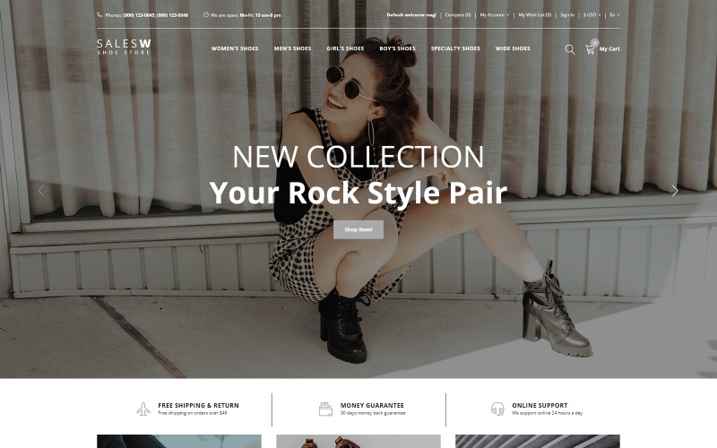 SalesW - Shoes Responsive Practival OpenCart Template