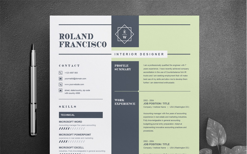 Szablon CV firmy Roland