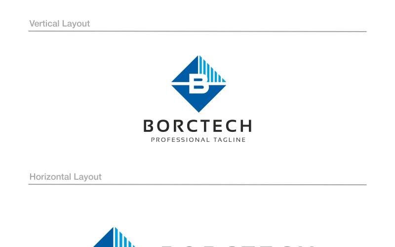Borctech B písmeno Logo šablona