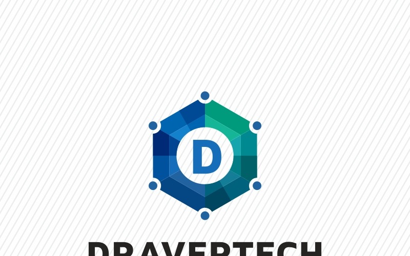 Dravertech D brev logotyp mall