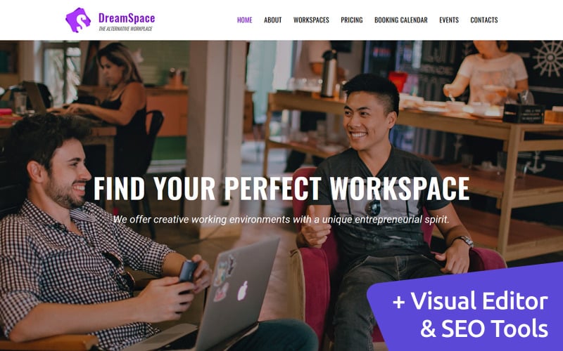 DreamSpace - Coworking Moto CMS 3 Template