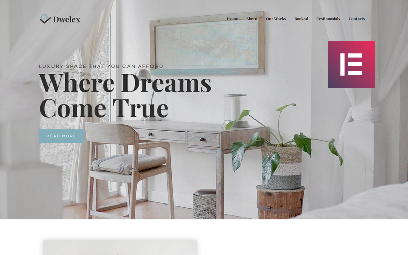 Dwelex - Real Estate One Page Nowoczesny motyw WordPress Elementor