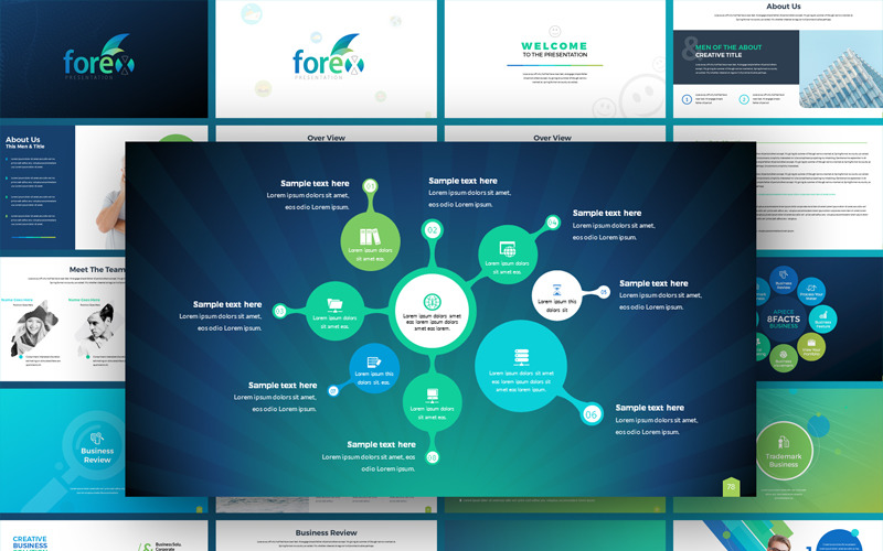 Forex - багатоцільовий інфографічний шаблон PowerPoint