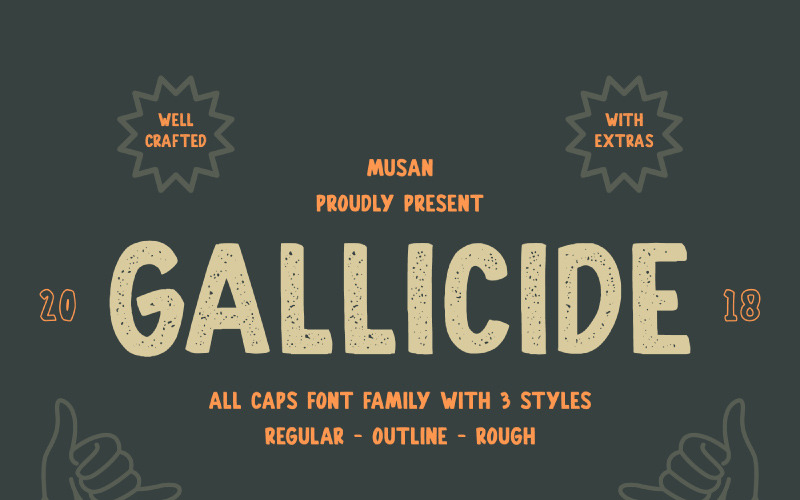 Gallicide met extra's lettertype
