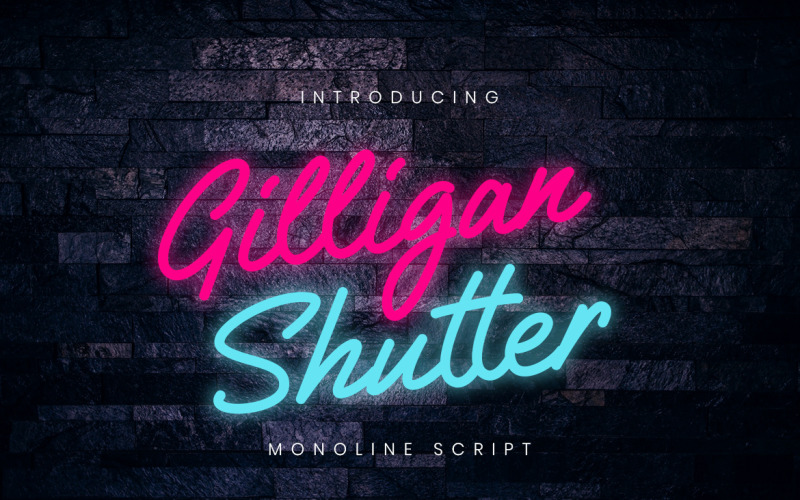 Gilligan Shutter Monoline Yazı Tipi