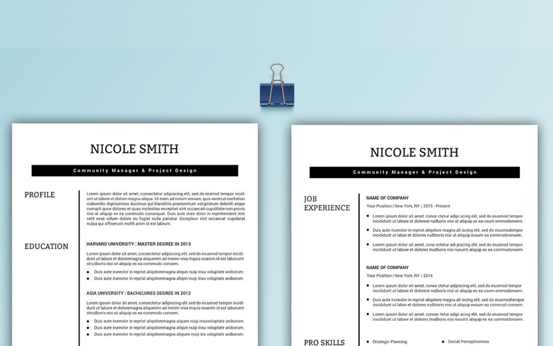 Download Резюме "Nicole Smith Resume Template" / Nicole Smith Resume Template - Резюме на тему графика resume cv professional creative modern clean minimal docx psd four job pro biodata printable editalbe