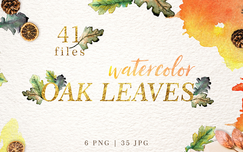 Download Иллюстрация "Oak Leaves Watercolor png - Illustration" / Oak Leaves Watercolor png - Illustration - Иллюстрация на тему графика oak leaves watercolor png