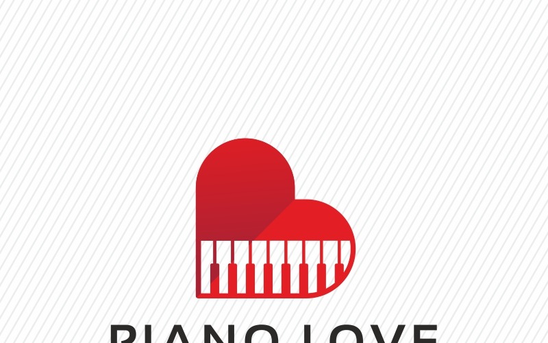 Download Шаблон логотипа "Piano Love Logo Template" / Piano Love Logo Template - Шаблон логотипа на тему графика art band love piano song music store studio performance pianist acoustic