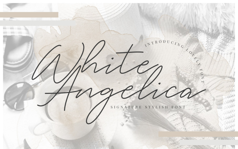 White Angelica handtekening lettertype