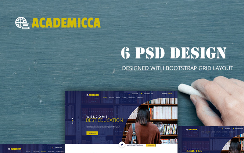 Download PSD шаблон "Academica - Multipurpose School PSD Template" / Academica - Multipurpose School PSD Template - PSD шаблон на тему графика education school college university institution teachers student professor learning course class admission graduate faculty entrance tests theme template psd photoshop
