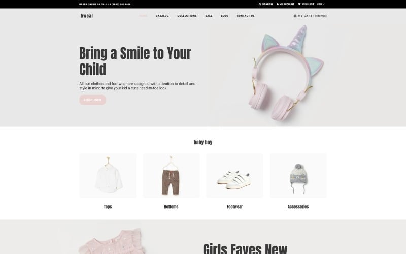 Bwear - sklep z odzieżą dla niemowląt Nowoczesny motyw Shopify