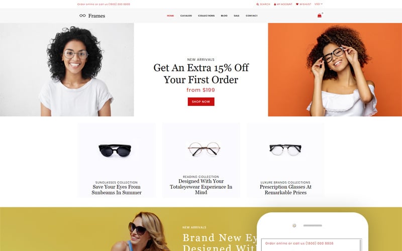 Cadres - Thème Shopify propre pour magasin de lunettes