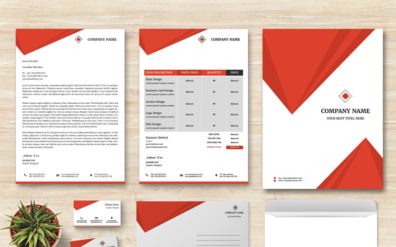 Download Фирменный стиль "Creative Geometrical - Corporate Identity Template" / Creative Geometrical - Corporate Identity Template - Фирменный стиль на тему графика branding corporate-identity identity stationery corporate invoice letterhead card office presentation brand creative indd indesign customizable