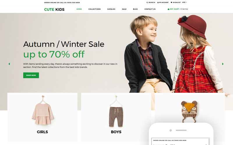 Cute Kids - Fashion Responsive Clean Shopify Teması