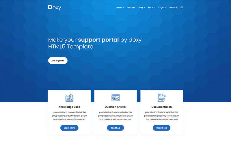 Doxy - Knowlegebase e modello di sito Web di documentazione