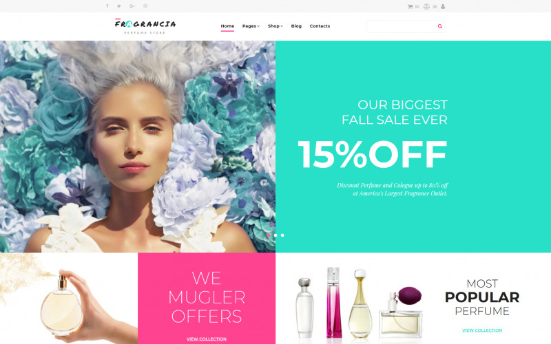Fragrancia - Parfymbutik MotoCMS mall för e-handel