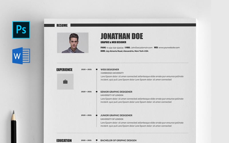 Modèle de CV Jonathan Doe