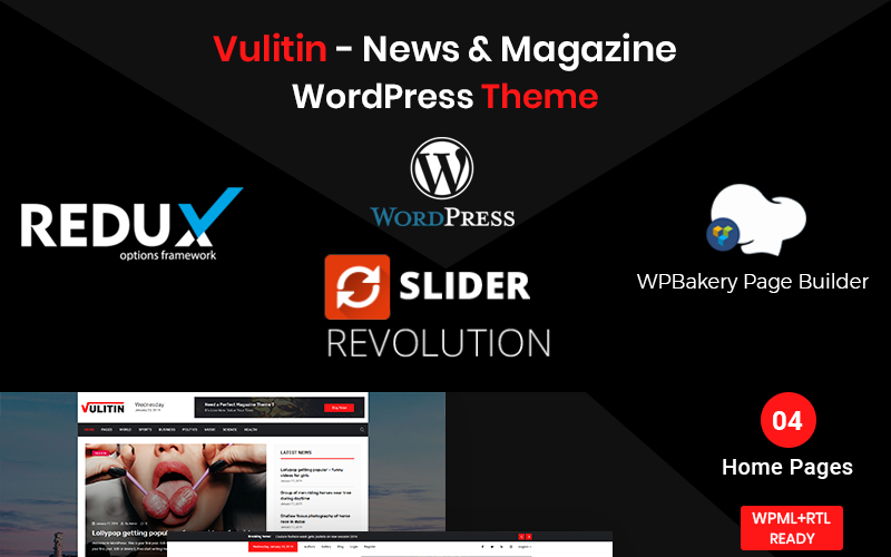 Vulitin - Motyw WordPress z wiadomościami i czasopismami