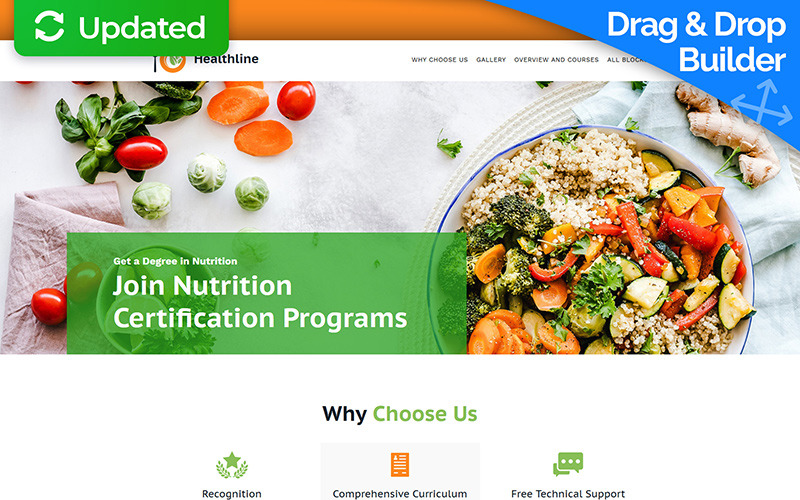 Healthline - Modèle de page de destination pour la nutrition