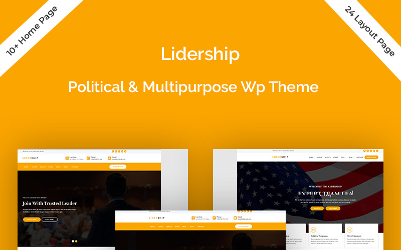 лидерство политическая и многоцелевая тема wordpress