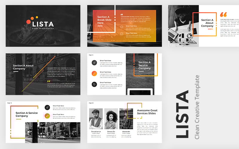 Lista Clean Creative PowerPoint PowerPoint-Vorlage