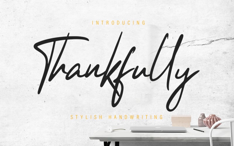 Download Шрифт "Thankfully Stylish Cursive Font" / Thankfully Stylish Cursive Font - Шрифт на тему графика handwriting,handwritten,script,casual,natural,fashion,logo,typography,signature,branding,elegant,classy,beauty,handdrawn,business