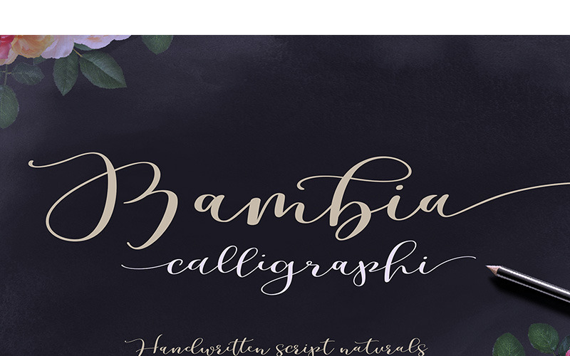 Download Шрифт "Bambia Font" / Bambia Font - Шрифт на тему графика font script fontface calligraphy printing type handwritten typography