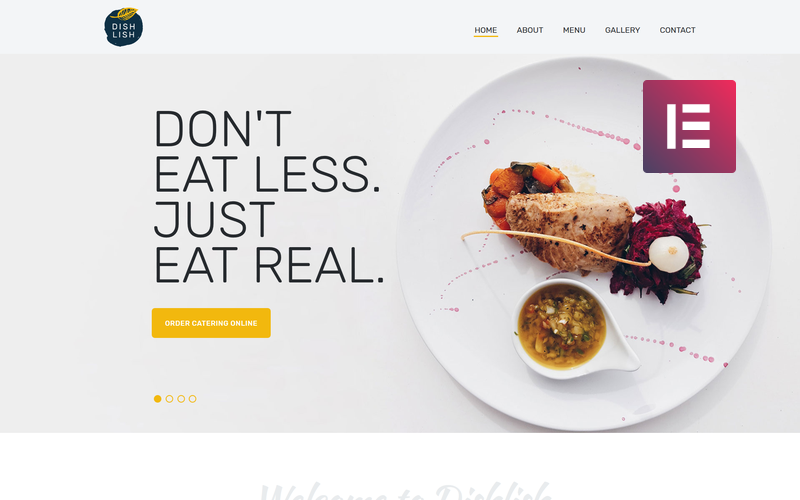 Dishlish - Tema Elementor de WordPress clásico multipropósito para restaurantes