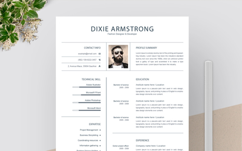 Download Резюме "Dixie Armstrong Resume Template" / Dixie Armstrong Resume Template - Резюме на тему графика a4,clean resume,cv,cv clean,cv doc,cv elegant,cv template,elegant resume,modern resume,professional resume,resume,resume clean,resume creative,resume cv,resume design,resume minimal,resume pa