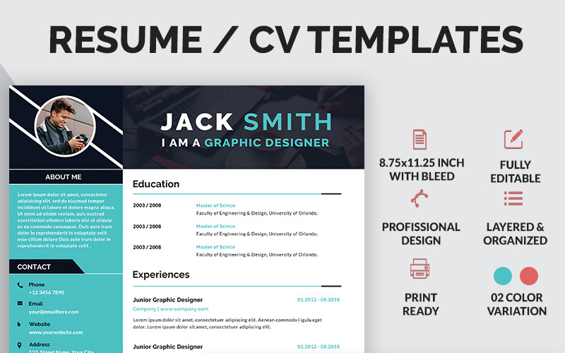 Jack Smith - Resume Template #77149 - TemplateMonster