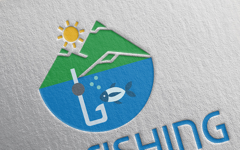 Modèle de logo de société de pêche