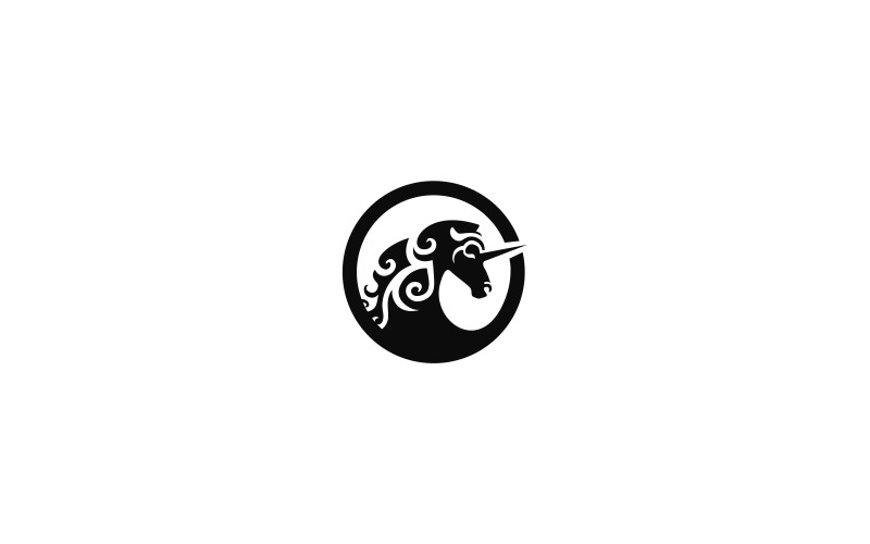 Шаблон логотипа единорога
