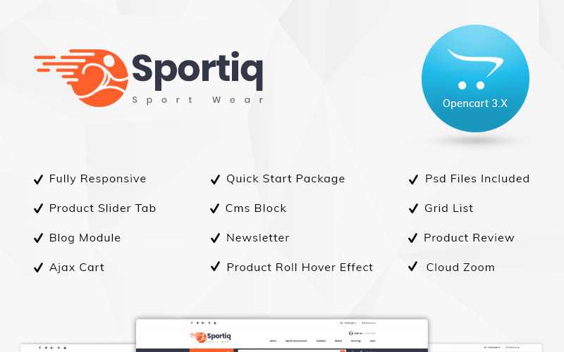Sportiq - Modello OpenCart 3.x reattivo per lo sport